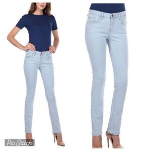 7 For All Mankind Fit Blue White Stretchy Fit Jeans